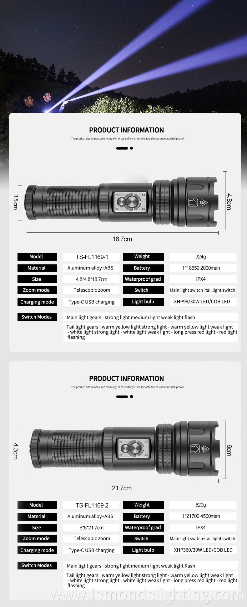  LED Torch Aluminium